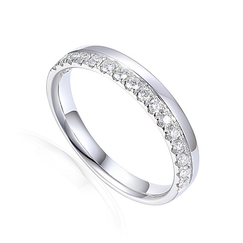 Round Brilliant Cut Diamond Micro Set Half Eternity Ring