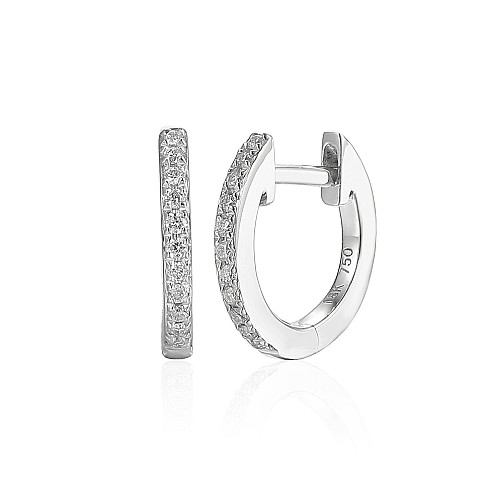 Round Brilliant Cut Diamond Micro Set Hoop Earrings
