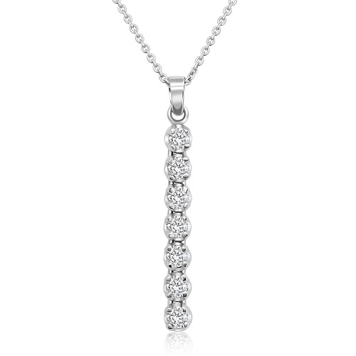 7 Stone Diamond Drop Pendant