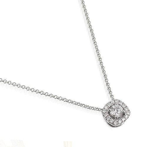 Round Brilliant Cut Diamond Claw Set With Micro Set Halo Pendant